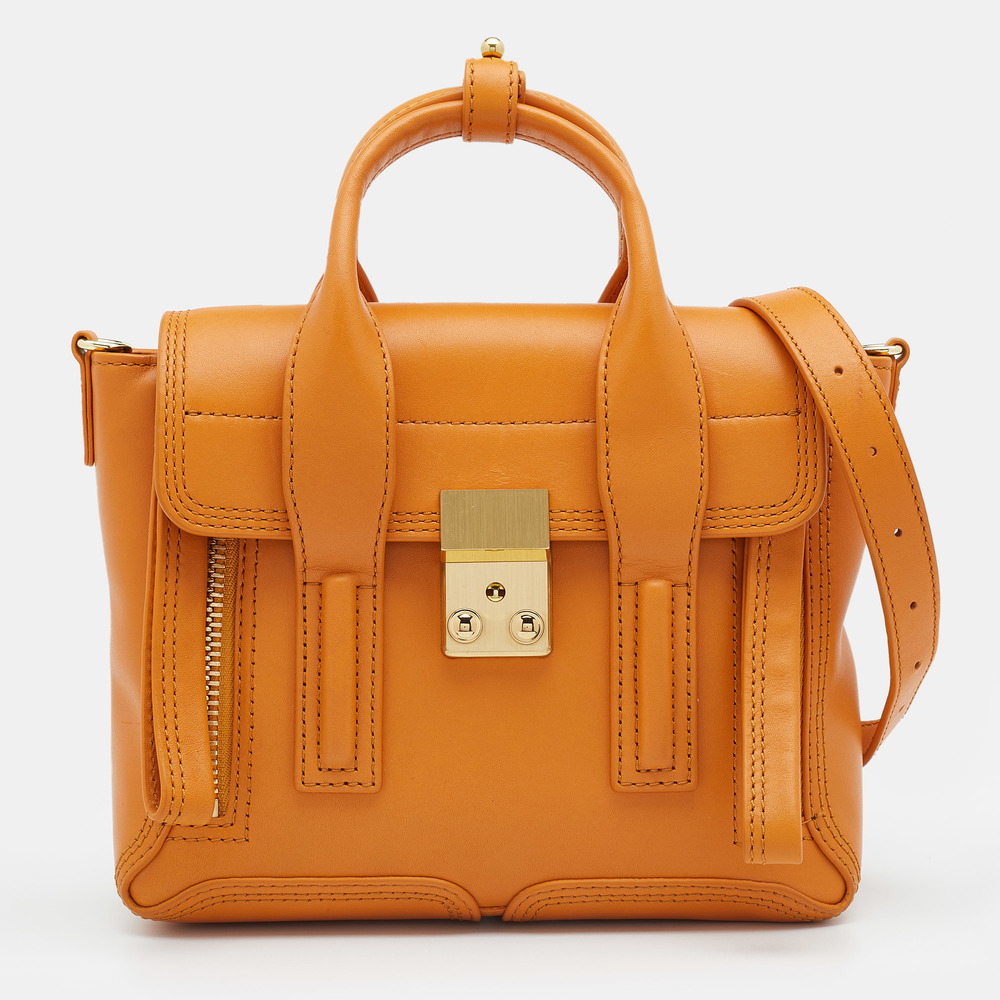 3.1 PHILLIP LIM Mustard Yellow Leather Mini Pashli Satchel